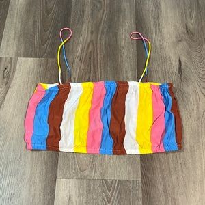 Bright Multicolor Striped Crop Top